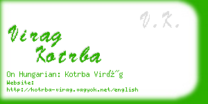 virag kotrba business card